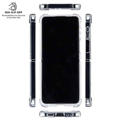 Guam Flag Dark Wood Galaxy Z Flip6 Clear Case